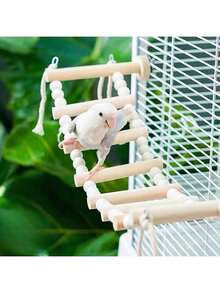 1 件/2 件木珠栖木梯秋千玩具，鹦鹉攀爬架配件，适用于鸟笼，适合所有季节
