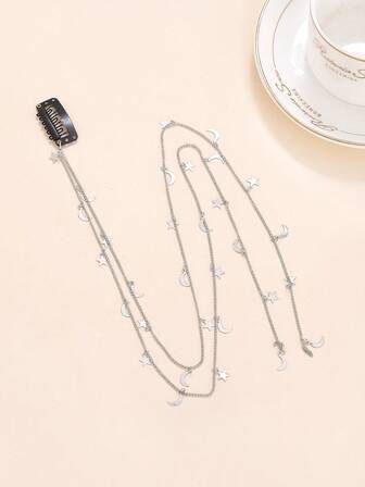 1/2pcs Copper Chain & Iron Plate Hair Clips, Hair Accerssories, Head Accessories, Bride To Be, Hair Accessories For Women