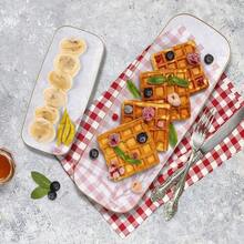 4 Pack Clear Plastic Serving Trays - 10 By 5. 5 In Heavy Duty Rectangular Platters For Party,  Food,  And Desserts