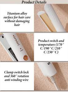 CRASTS Piastra per capelli lisci e ricci CRASTS, ferro arricciacapelli a doppio uso, per uso professionale in salone, con impostazione della temperatura regolabile