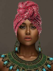 1pc Leopard Print Bandana Head Wrap, Hat, Street Dance Arabic Hat, Yoga Head Cover For Women