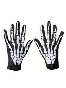 1pair Claw Gloves - Skeleton Hand Design Halloween Costume, Pull-On Closure For Cycling, Skiing, Costume Parties - Cold Weather Gloves For Men & Women (Halloween, Valentine's, Easter) - Spooky Gothic Accessories, Halloween Clothes