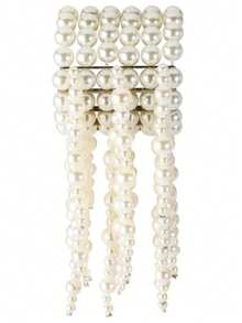 1Pc New Style Faux Pearl Vision Statement Bracelet Music Festival Bar Performance Bracelet Hand-Woven Fashion Strings - White - View 3