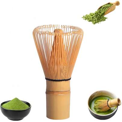 1 PIEZA Batidor de té matcha de bambú auténtico para lograr espuma perfecta en tazas - Fácil de usar y limpiar - Batidor de té matcha japonés tradicional hecho a mano para amantes del té verde
