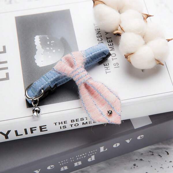 PINCOOL طوق صغير للكلاب مع ربطة عنق جميلة، قابل للتعديل مع جرس وحلقة للقيادة، مناسب للمشي والأنشطة الخارجية