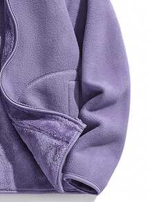 Damen Lässig Tiger Puppen Fleecejacke, einfarbig minimalistisch, vielseitige Oberbekleidung