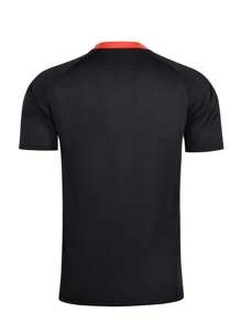 Men's Sports Referee Jersey, For Football, Badminton, Table Tennis Etc. Sports Training, Running, Breathable Sportwear With Pockets Short Sleeve T-Shirt