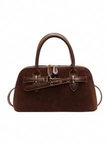 2025 Autumn/Winter Retro Suede Crossbody Bag, Women's New Fashion Versatile Handbag Shell Bag