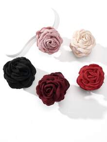 1个/2个 2.36英寸/6厘米 小巧纯色花朵发夹，适合发量较少的女性，日常佩戴、派对及婚礼发饰，时尚发爪夹，秋冬季节度假必备单品，夏季海滩度假必备。 - 彩色 - 查看 6