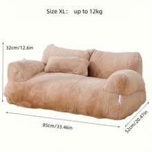 Comodo divano letto in peluche per animali domestici, letto per cani e gatti - rimovibile e lavabile, base antiscivolo, con cuscino incluso - colore caffè (disponibile in diverse misure)