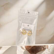1 Set Gold Hollow Circle Stainless Steel Earrings, Vintage Chic Style, Versatile And Simple, Suitable For Party And Holidays