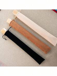 1pc Velvet Hand Fan Pouch With Drawstring - Protective Long Fabric Sleeve Storage Bag For Rave Folding Hand Fans, Portable Fan Protector Gift Bag, Gift Wrap Storage,The Best Gift For Friends And Classmates