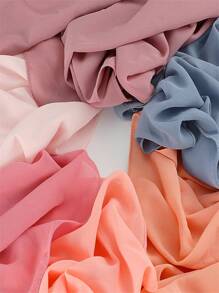 1 Stück Damen Einfarbiger Chiffon Schal, minimalistisch & modisch