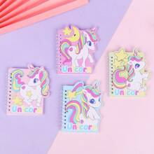 4 piezas de Cuaderno espiral mini con tema de astronauta/espacio, color aleatorio