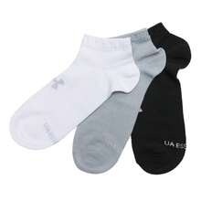 Under Armour 1 Pack Of 3 Pairs Unisex UA Essential Low Cut Lightweight Comfortable Casual Outdoor Sports Socks - Black/white/gray - View 7