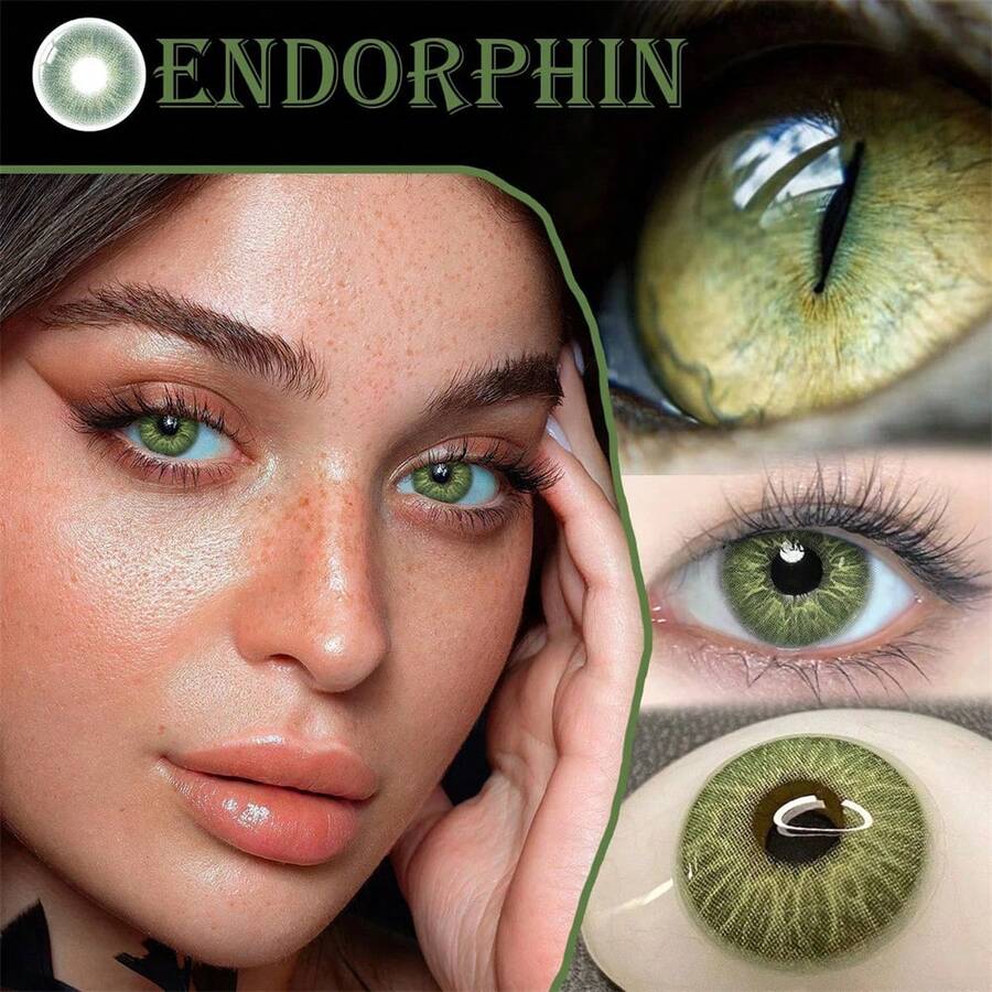 Daphne grüne Kontaktlinsen mit kleinem Durchmesser für Kurzsichtigkeit, natürliche farbige Kontaktlinsen 2 Stücke, Sommergeschenk für Mädchen, Augen Make-up, Jahresschönheit, Halloween Kostüm Cosplay