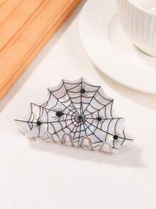 1 Pezzo Fermaglio per capelli stile Y2K a ragnatela di Ognissanti - Con stampa di ragno, di grandi dimensioni - Antiscivolo, accessorio per capelli di moda per Ognissanti, ottima scelta come regalo per le vacanze, fermagli eleganti, accessori per la scuola e il college, autunno e inverno, per outfit da vacanza per donna