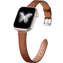 Cinturini in pelle sottili compatibili con Apple Watch da 38mm, 40mm, 41mm, 42mm, 44mm, 45mm, 46mm, 49mm, cinturini in pelle di prima scelta, sottili, per Apple Watch Ultra SE Series 10/9/8/7/6/5/4/3/2/1