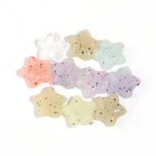 10 件/包彩色圆点珠，亚克力混色樱花小圆点五角星圆珠，手工 DIY 手链项链首饰制作