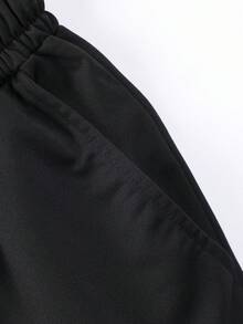 3 件男士夏季松紧腰抽绳口袋字母图案短裤，适合度假、海滩、户外运动、慢跑