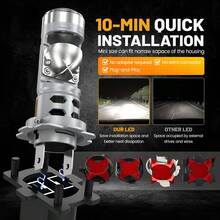 HYNBYZJ 2 件 H7 H4 LED 汽车灯 LED 投影镜头汽车灯泡 H11 汽车大灯涡轮雾灯 9005 HB3 9006 HB4 汽车配件