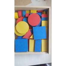 BLOCOS LÓGICOS 48 PEÇAS MDF Educativo Pedagógico Brinquedo - Azul - Visão 6