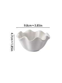 1/2/4-Pcs Set Retro Minimalist White Ceramic Lotus Leaf Shaped Tea/Dessert Plates, Serving Trays, Nuts Bowls