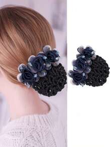 1pc Mesh Professional Daily Basic One-Piece Spring Clip Half Bun Low Ponytail Hair Clip, One-Piece Hair Barrette, Simple Top Clip For Girls ,Hair Accessory