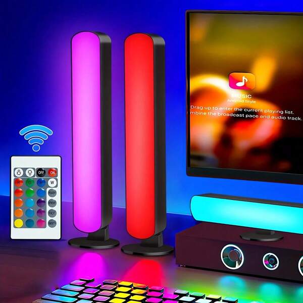 1pc/2pcs, Usb Power Supply, Led Light Strip, Rgb Ambient Desk Lamp, 24 Key Remote Control, Multi-Color, Suitable For Gaming, Tv, Bedroom, Desk Lamp Decoration, Fantasy Theme, Ball Occasions
