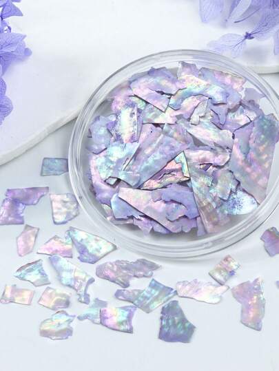 1 ask Mermaid Aurora Shell Flakes epoxihartsfyllmedel, asymmetriskt glitter tunna flingor skalfyllmedel, lämplig för gör-det-själv-pyssel, smyckesgjutningsmaterial