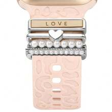 5/4 piezas de anillos decorativos de metal compatibles con las correas de Apple Watch, accesorios de moda con decoración de diamantes brillantes, correa de silicona para reloj inteligente (el reloj y la correa no están incluidos), compatible con Apple Watch Series Ultra/SE/10/9/8/7/6/5/4/3/2/1 de 38mm, 40mm, 41mm, 42mm, 44mm, 45mm, 46mm, 49mm - Dorado - Ver 2