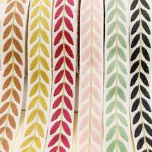 1 Yard ruy băng viền ren polyester Boho-Chic, rộng 2,5cm, băng dính họa tiết lá dùng để may quần áo và phụ kiện tự làm - Nhiều màu - Xem 1