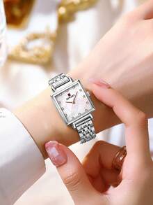 Reward Women's Quartz Watch, Luxury Fashion Women's Watch, Stainless Steel Band, Waterproof, With Gift Box, Elegant Versatile, Business Casual - Silver - View 5