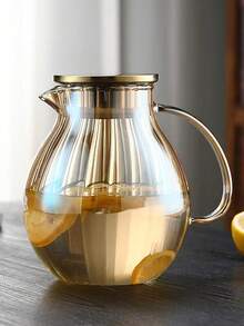 1pc New Pumpkin Shape Cold Water Pitcher, Glass High Heat Resistant Large Capacity Infuser Teapot, High-Quality Iced Tea Jug For Home Use
