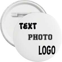 Pins 1-1000 Pcs Custom Buttons Design Your Own Personalized Photo/Text/Logo Pins Button - White - View 2