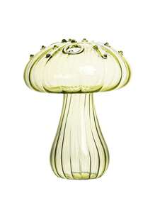 1 Dopamine-Colored Mushroom Glass Vase, Suitable For Green Plant Flower Arrangement, Home Decoration Vase, Wedding Flower Arrangement Vase, Table Decoration