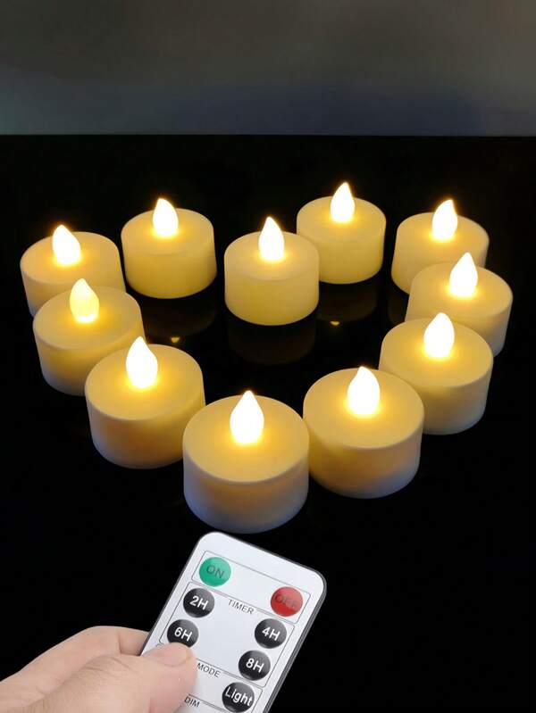 6/12/24 Pcs Flameless LED Candles, Battery Operated Tea Lights, LED Candles, Candle Lights, Romantic Candles, Decorative Candles With Batteries, Bright Flickering Candles, Non-Scented Candles Suitable For Birthday Party Decor, Room Decor, Wedding, Home Decoration, Candle Warmer, Gift, Teacher Gift, Proposal, Romantic Dinner, Valentine's Day, Christmas, Halloween Decor