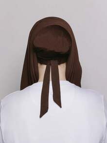 1 件速效头巾套装，含底帽，包含针织围巾和头巾帽，丝滑柔软透气面料，可与 Abaya 搭配，适合日常穿着、节日、祈祷、小朝圣