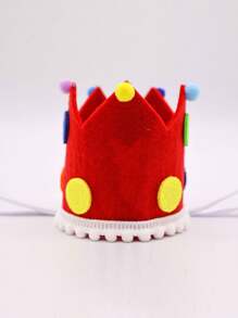 1pc Red Circus Element Crown Style Hat, Suitable For Party