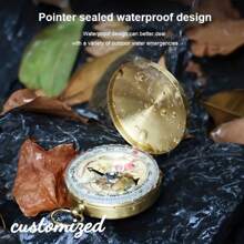 1 Compass For Navigation, Vintage Luminous Pocket Watch Compass, Pure Copper Shell, Suitable For Camping/Orienteering/Hiking Personalized Carved Copper Handwritten Compass | Customize Work Compass Gift For Friends | Anniversary Birthday Wedding Gift