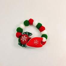 5pcs/Set Cute Pet Christmas Collar, Christmas Tree, Santa Claus, Reindeer Pom Pom Dog Necklace, Cat Collar, Holiday Decoration