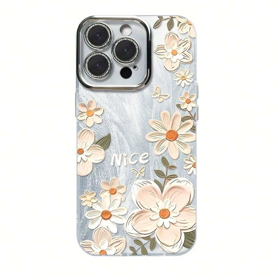 Estuche para teléfono 1 pieza Estuche para teléfono con láser IMD con textura chapada de Año Nuevo 2025 16/15/14/13/12/11 Pro Plus, incluye película para lentes, ofrece protección contra golpes y sirve como un estuche híbrido clásico para teléfono, adecuado como regalo tanto para hombres como para mujeres. - Colores mixtos 2 - Ver 1