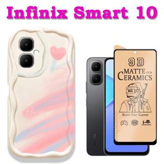 2 piezas Protector de pantalla para Infinix Smart 10, película mate suave, film cerámico, funda de teléfono inteligente 10 a prueba de golpes y caídas