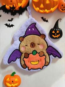Halloween Capybara Hand Towel, Coral Fleece Super Absorbent Hand Towel For Kitchen, Bathroom, Easter Gift, Multi-Purpose Bathroom Kitchen Decorative Hand Towel Back To School - Multicolor - View 4