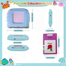 Juguete de aprendizaje auditivo en italiano con música para niños pequeños, tarjetas flash de palabras de vista para jardín de infantes, juguete para que los niños aprendan el alfabeto, números, colores, formas y talla grande