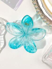 发夹 1 件云朵渐变雪纺花朵发夹，波西米亚鸡蛋花发夹，自然风格夏季海滩发饰发饰优雅爪夹，学校用品，大学 - 多色1 - 查看 2