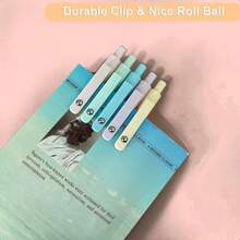 10 Pcs/Set Colorful Aurora Design Gel Pens, 0.7mm Black Ink, Low Center Of Gravity High-Quality Pen Body, Smooth Writing, Office & School Supplies - 10Pcs - View 5