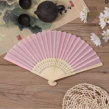 10/5 piezas y 1 pieza Abanico plegable de estilo tradicional chino, abanico de tela pequeño, abanico plegable de estilo retro, adecuado para regalos de boda y recuerdos de fiestas de cumpleaños - Multicolor - Ver 17