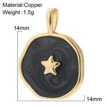 1 Piece Of Personalized Light Luxury Black Heart Necklace Pendant Inlaid With Zirconia Pendant Accessories DIY Pendant Round Asymmetrical Star Pendant, Can Be DIY Made Into Necklace, Bracelet, Ankle Chain - Black - View 12