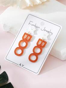 1 par de brincos de acrílico com fantasma assustador de Halloween e letras brilhantes "BOO" com design de joias da moda para mulheres